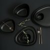 Servírovací mísa CURVE 22 cm, černá, kamenina, LIND DNA