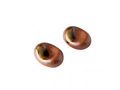 Spisepindeholder pebble FINE DOTS, brun glasur, porcelæn, MIJ