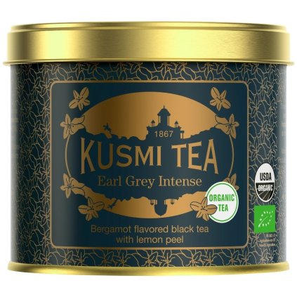 Sort te EARL GREY INTENSE, 100 g løsbladet te dåse, Kusmi Tea