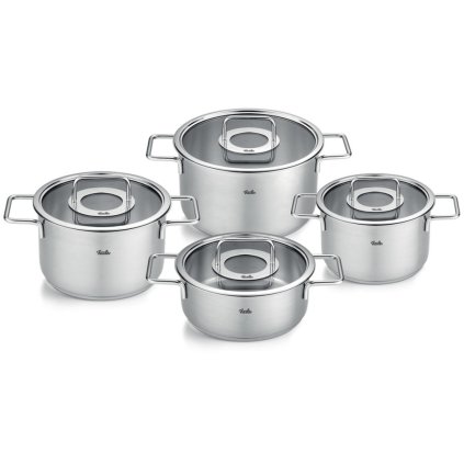 Grydesæt PURE, sæt med 4, sølv, rustfrit stål, Fissler