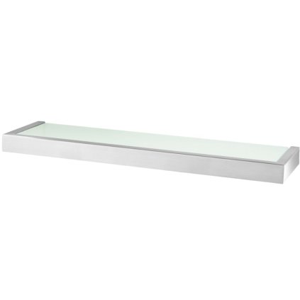 Badeværelseshylde LINEA 46 cm, mat, rustfrit stål/glas, Zack