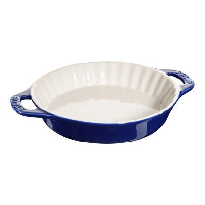 Kageform 24 cm, blå, keramik, Staub