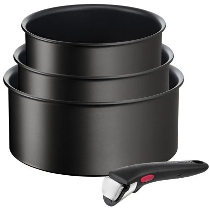Grydesæt INGENIO UNLIMITED L7639102, sæt med 4, sort, aluminium, Tefal