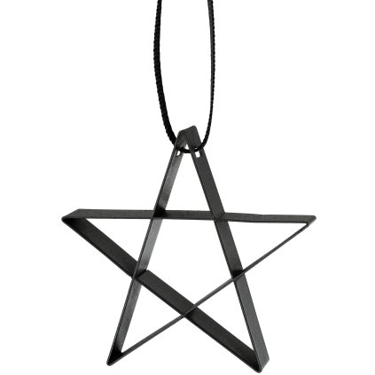 Juletræspynt FIGURA 6 cm, stjerne, blød sort, rustfrit stål, Stelton