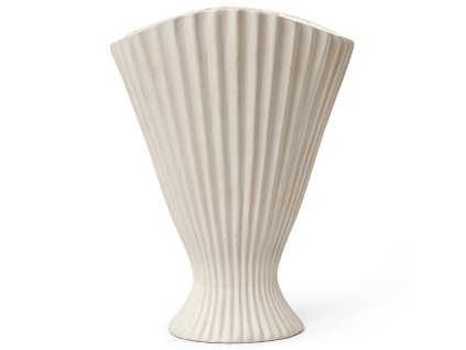 Vase FONTÆNE 30,5 cm, hvid, stentøj, fast LIVING