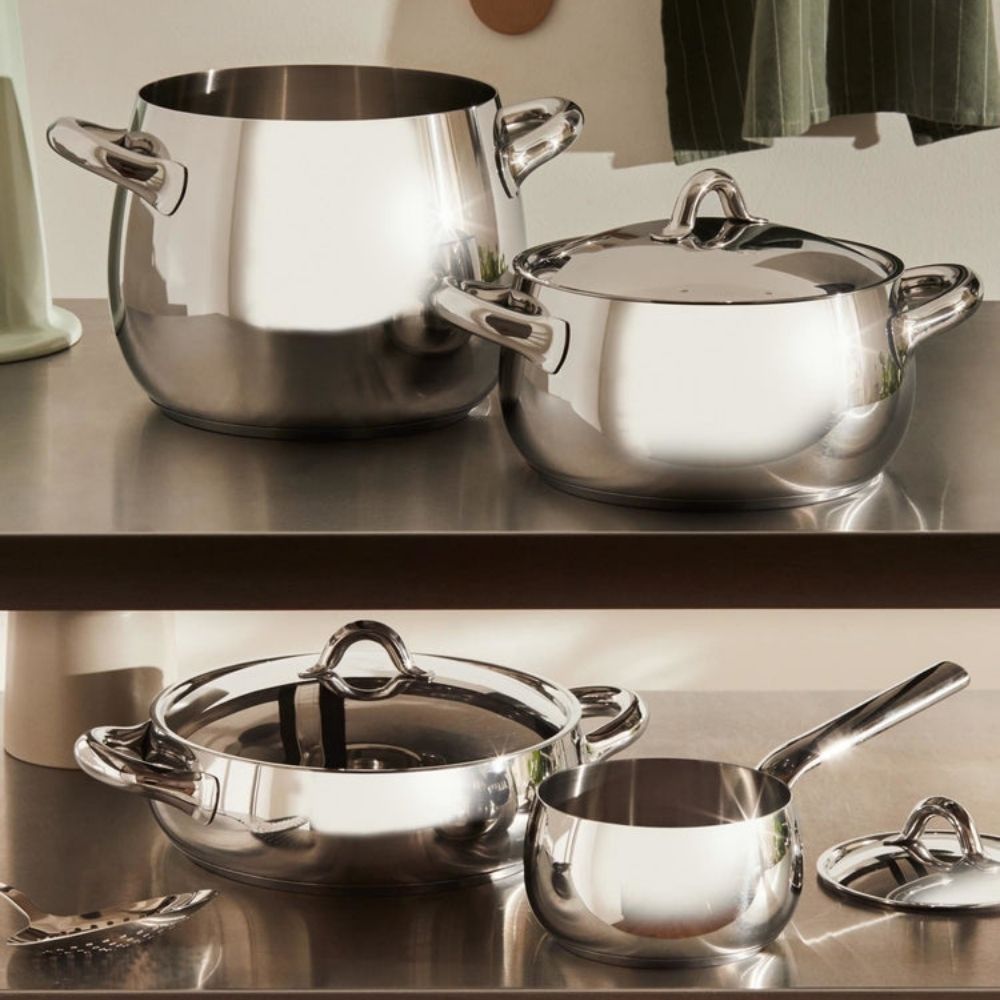 Grydesæt MAMI, sæt med 7 stk, rustfrit stål, Alessi
