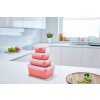 Opbevaringskrukke til køkken MASTER SEAL COLOUR EDITION N1030910 , sæt med 4 stk, koral rød, plastik, Tefal