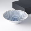 Ramen skål RADIATING LINES BLUE & WHITE 25 cm, 900 ml, MIJ