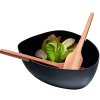 Salatskål med salatskeer BOAT 25 cm, sort, Philippi
