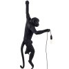 Væglampe HANGING MONKEY 76,5 cm, venstre hånd, sort, Seletti
