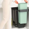 Affaldsspand for indbygning SORT & GO 2x 30 l, mørkegrå/jadegrøn, plast, Brabantia