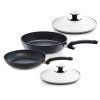 Grydesæt ADAMANT COMFORT 28 cm + ADAMANT CLASSIC 24 cm + låg, sæt med 4 stk, Fissler