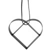 Juletræspynt FIGURA 5 cm, hjerte, blød sort, rustfrit stål, Stelton