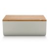 218861 chlebnik s prkenkem mattina 34 cm seda ocel bambus alessi