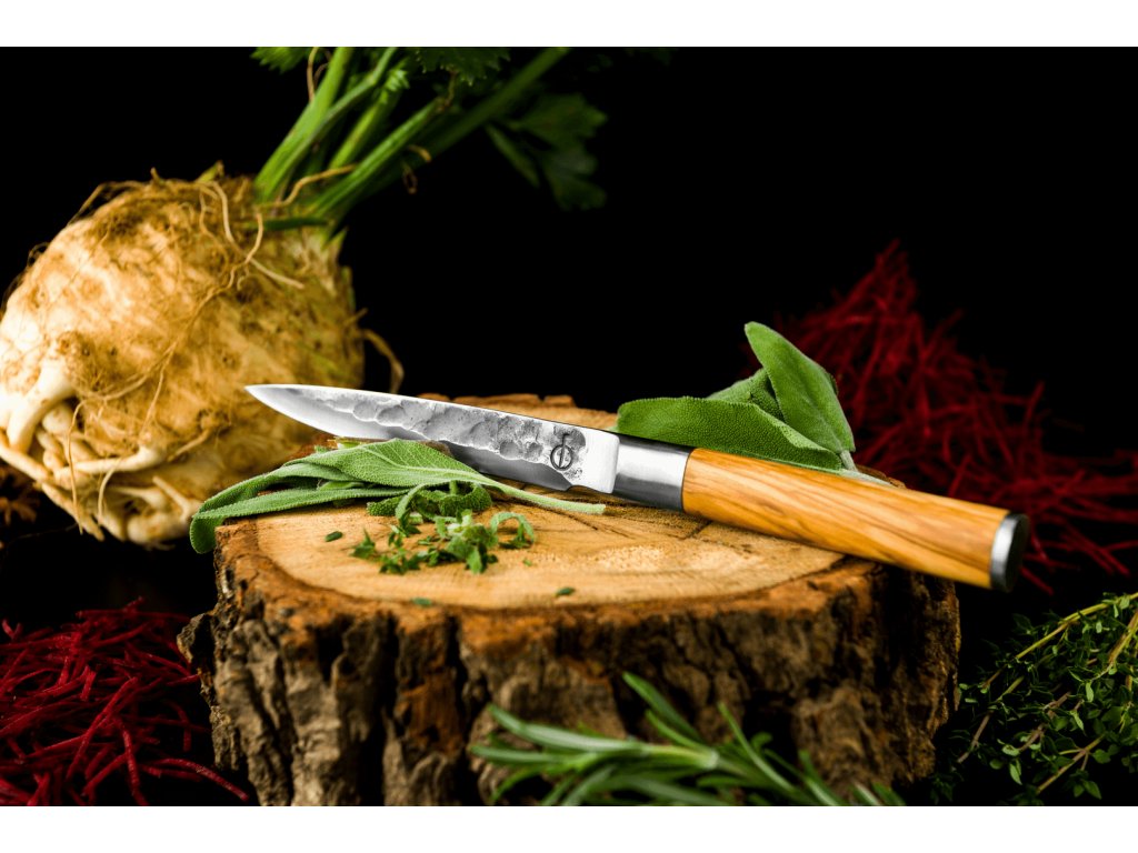 Cuchillo Recolección Sierra para Verduras 10,5 cm - Mango PP Negro