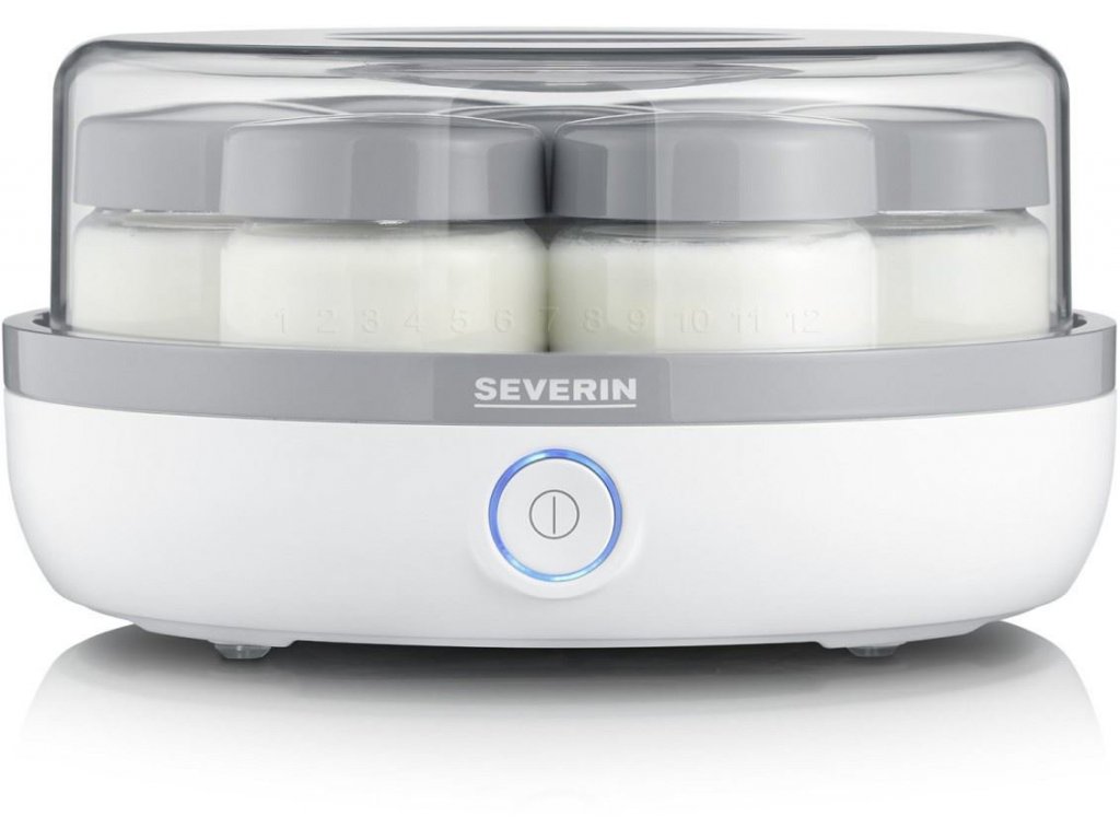 SEVERIN - Yogurtera con tapa pequeña, máquina para hacer yogurt en casa, 14  tarros de cristal herméticos de 150 ml, libre de BPA, Blanco / gris, JG  3520 - Conforama