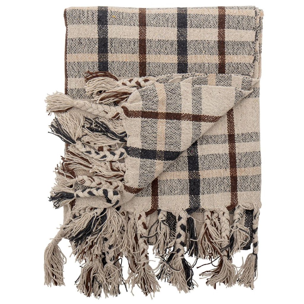 Manta EKIN 150 x 120 cm, colores de la naturaleza, Bloomingville