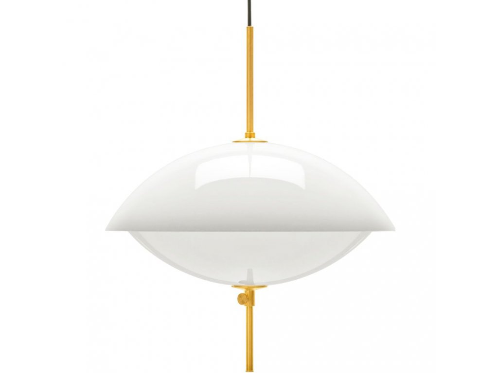 Lámpara colgante CLAM, 55 cm, blanco/latón, Fritz Hansen