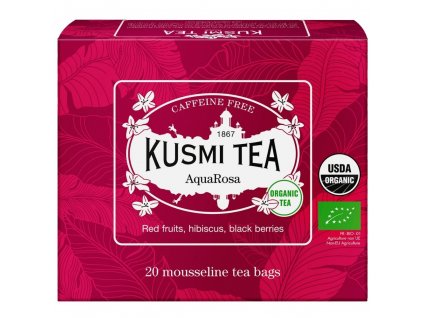 Té de frutas AQUA ROSA, 20 bolsitas de muselina, Kusmi Tea