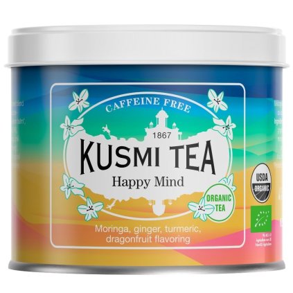 Lata de té herbal en hojas HAPPY GREEN, 100 g, Kusmi Tea