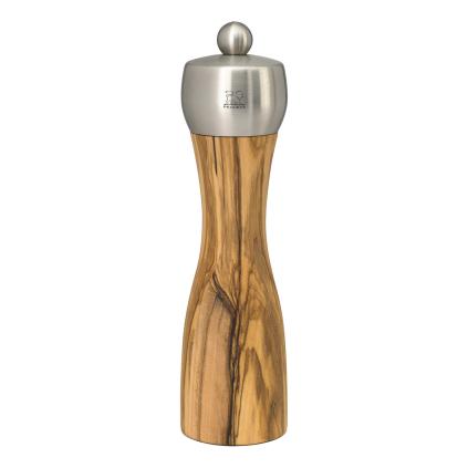 Molinillo de pimienta FIDJI, 20 cm, madera de olivo/acero inoxidable, Peugeot