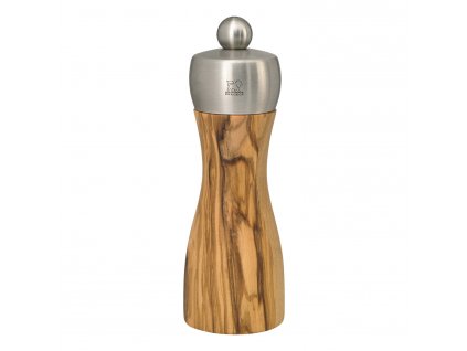 Molinillo de pimienta FIDJI, 15 cm, madera de olivo/acero inoxidable, Peugeot