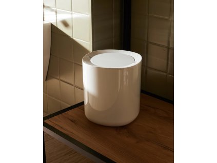 Papelera de baño BIRILLO, 21 cm, blanco, Alessi