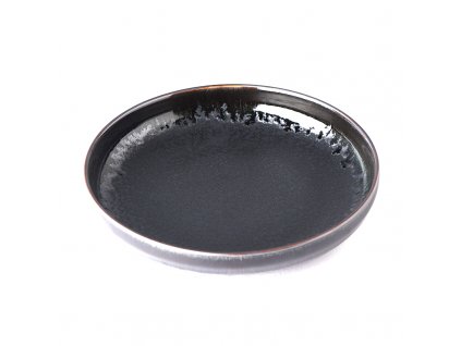 Plato de postre MATT BLACK, 22 cm, borde alto, MIJ