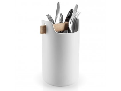 Soporte para utensilios de cocina, 20 cm, mango de roble, blanco, cerámica, Eva Solo