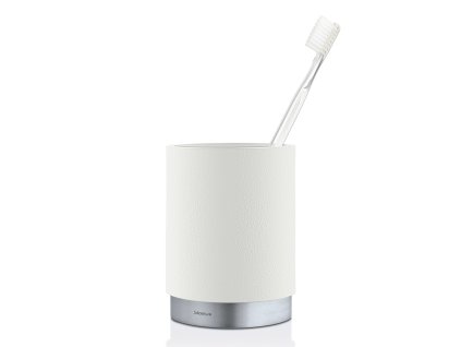 Vaso portacepillos ARA, blanco, acero inoxidable mate, Blomus