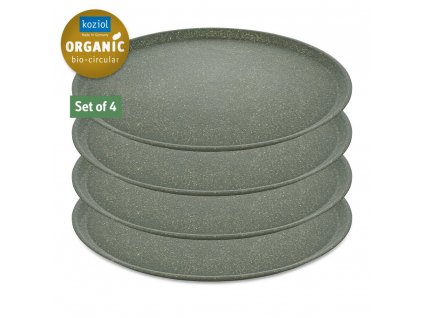 Plato de plástico CONNECT, juego de 4 piezas, 25,5 cm, gris ceniza natural, Koziol