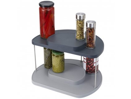 Organizador de armario de cocina CUPBOARDSTORE 85196, gris, 2 niveles, giratorio, Joseph Joseph