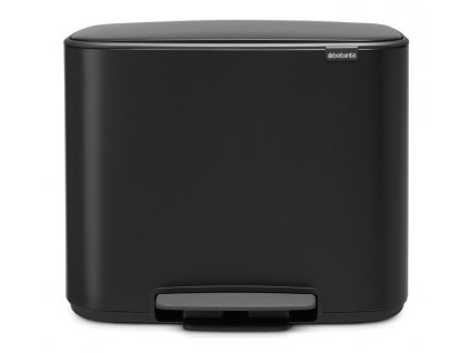 Cubo de basura con pedal BO, 11 + 23 l, negro mate, Brabantia