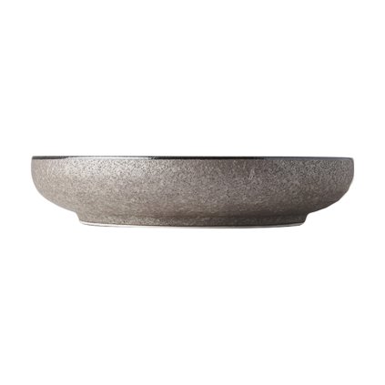 Plato de postre EARTH BLACK, 22 cm, borde alto, MIJ