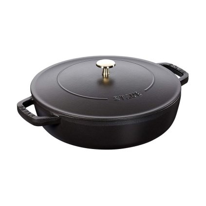 Cacerola, 28 cm, tapa autosellante, negra, hierro fundido, Staub