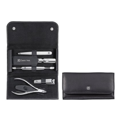 Estuche de manicura CLASSIC INOX, 5 piezas, con alicate para cutículas, negro, Zwilling