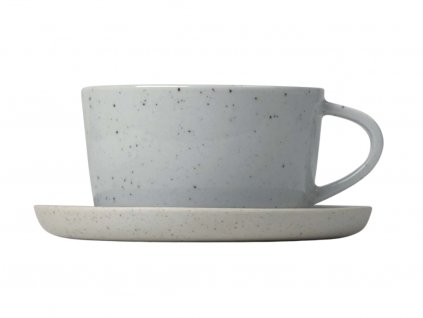 Taza de café con platillo SABLO, juego de 2 piezas, 150 ml, gris, Blomus