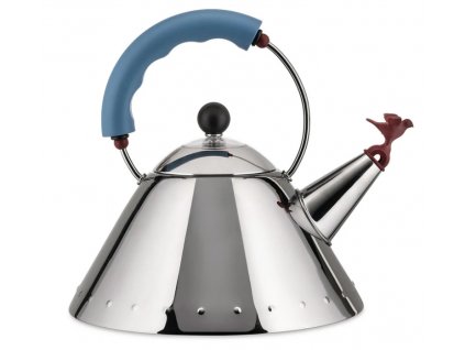 Hervidor de agua 9093, 2 l, plata y azul, Alessi