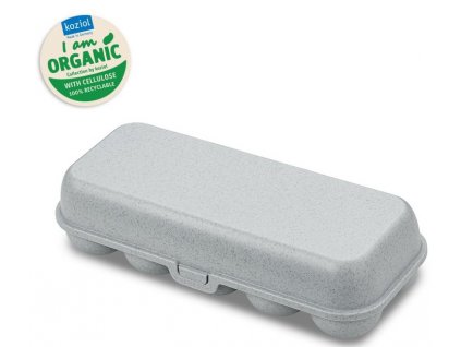 Caja de huevos EGGS TO GO, 28 cm, para 10 huevos, gris orgánico, Koziol