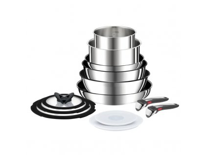 Batería de cocina INGENIO PREFERENCE ON L9749432, 13 piezas, acero inoxidable, Tefal