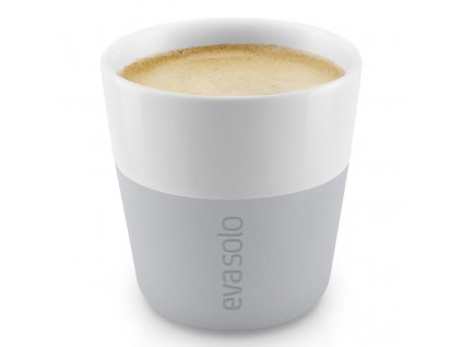 Taza espresso, 80 ml, juego de 2 piezas, con tapa de silicona, gris claro, Eva Solo