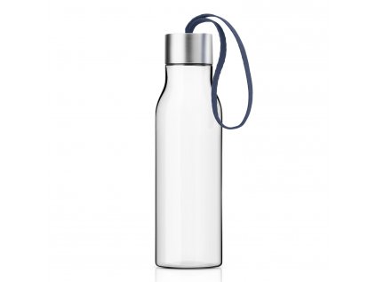 Botella de agua, 500 ml, con correa azul marino, plástico, Eva Solo