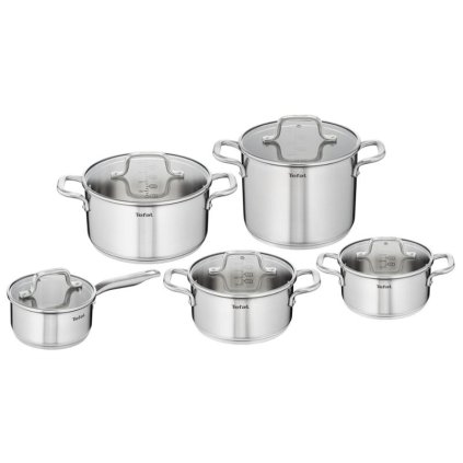 Juego de ollas VIRTUOSO, 10 piezas, acero inoxidable, Tefal