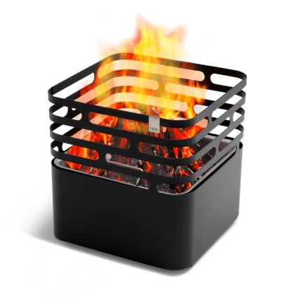 Fuego para hogar CUBE, 43×43×44 cm negro, acero inoxidable, Höfats