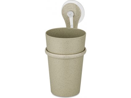 Vaso portacepillos con ventosa LOOP, 300 ml, arena del desierto, Koziol