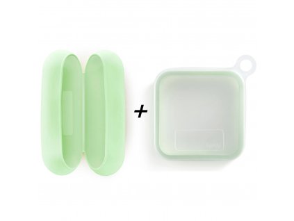 Estuche reutilizable para bocadillos de baguette, juego de 2 piezas, verde, silicona, Lékué