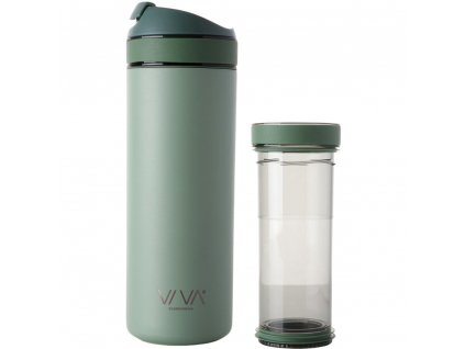 Taza de viaje RECHARGE ANYTIME 460 ml, con infusor de té, color menta, Viva Scandinavia