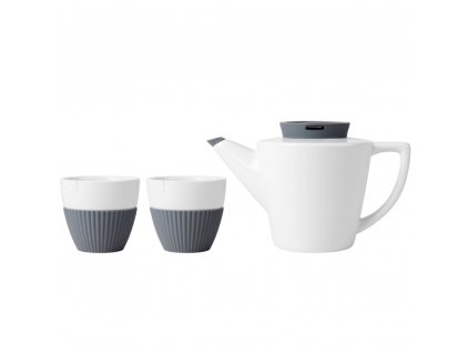 Juego de té INFUSION, 3 piezas, blanco/grisViva Scandinavia
