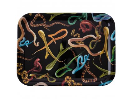 Bandeja para servir TOILETPAPER SNAKES 32 x 43,5 cm, negro, Seletti