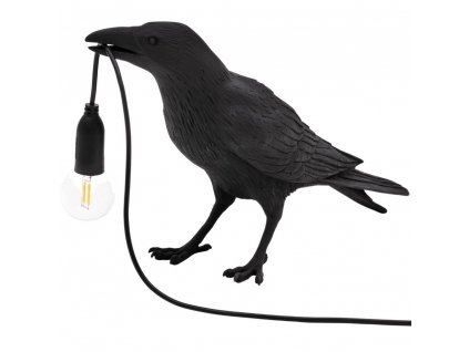 Lámpara de mesa BIRD WAITING 33 cm, negro, Seletti